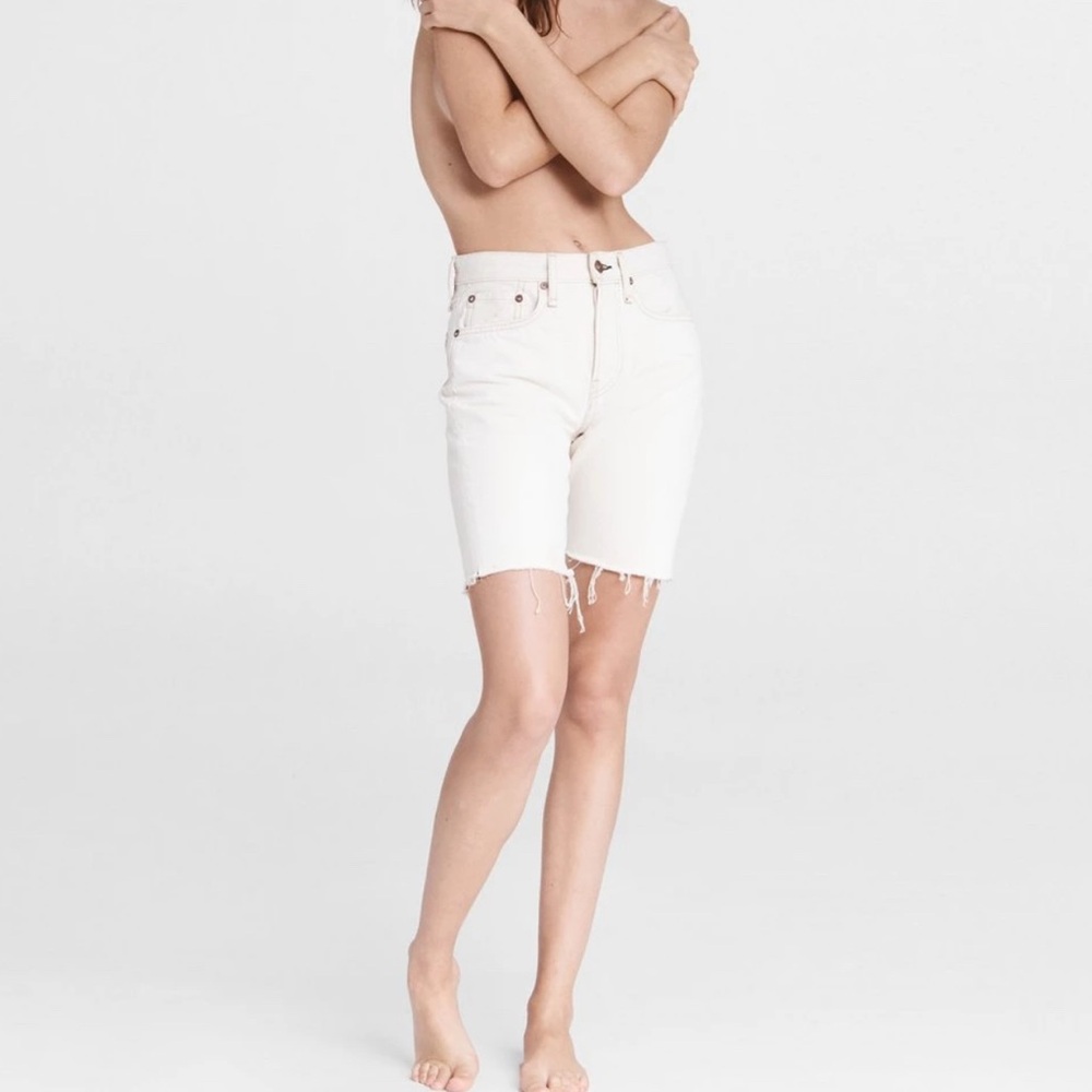 New Rag & Bone Maya High-Rise Walking Shorts Colour Ecru